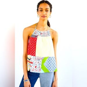 Let Me Be Patchwork Halter Tank Sz 10